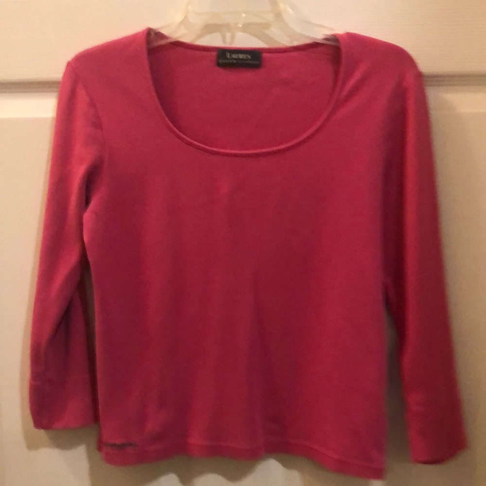 3/4 sleeve pink top - Lauren by Ralph Lauren size small